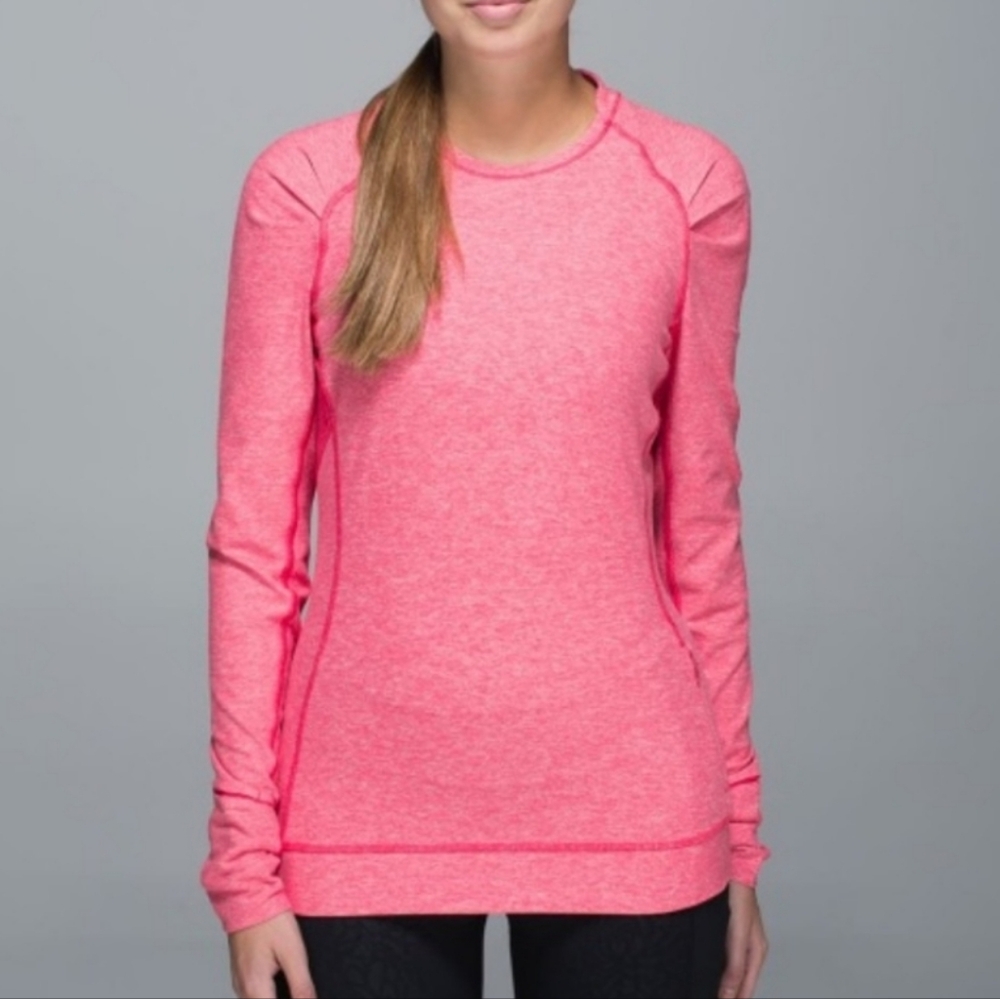 Lululemon Think Fast Long Sleeve Shirt  Heathered Boom Juice Sz6